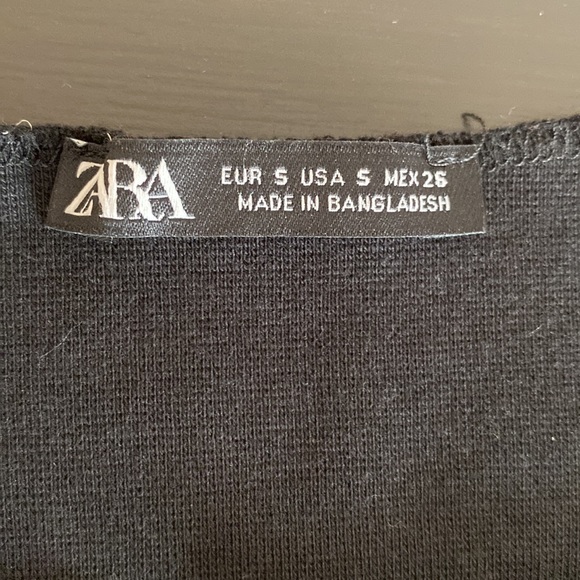 [S] Zara Cropped Short Sleeve Top | Black - Picture 3 of 4